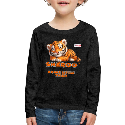 Explorer Tiger Kids' Long Sleeve Shirt - charcoal grey