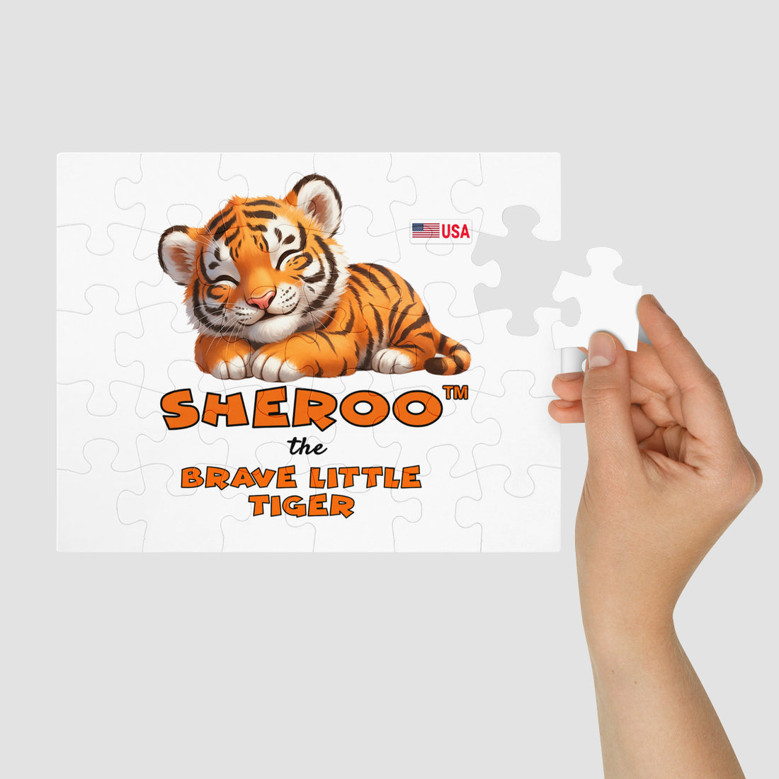 Jigsaw puzzle with tin - Brave Little Tiger